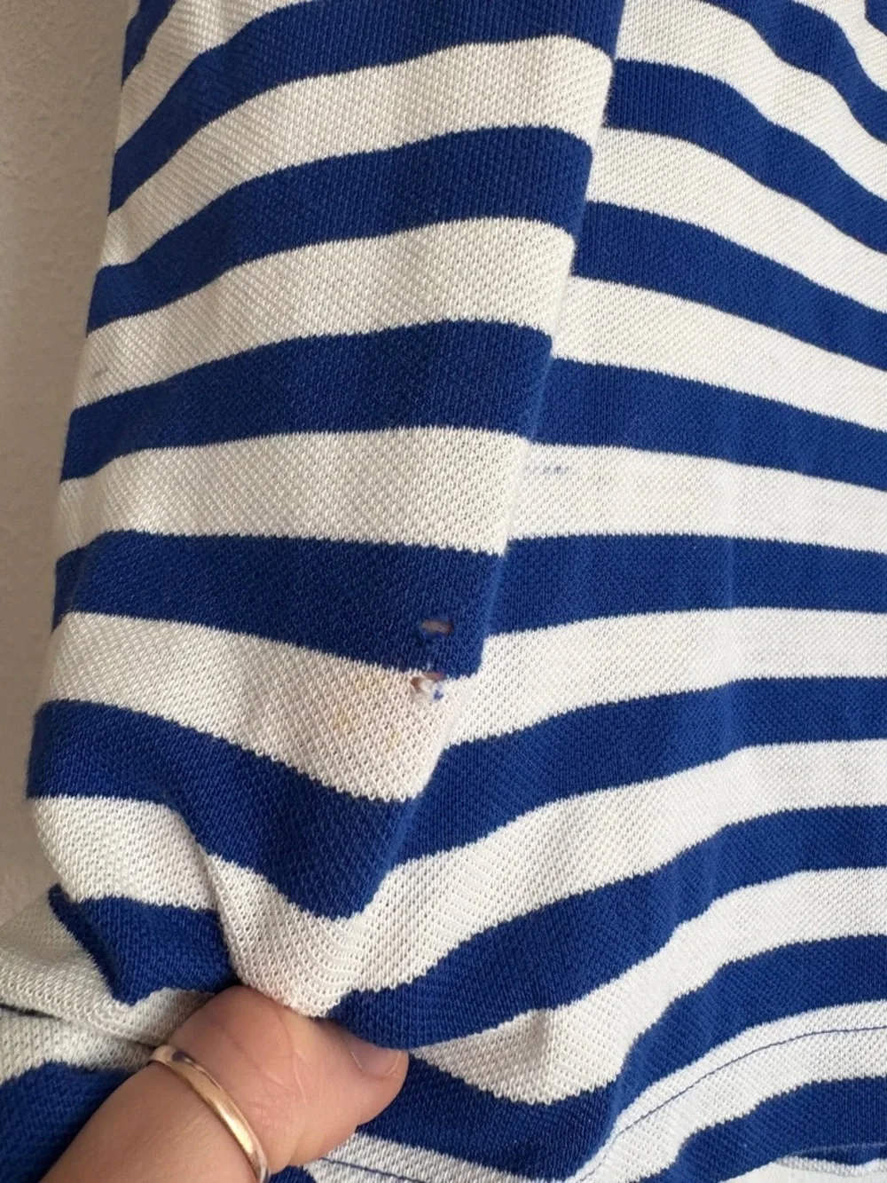 Polo by Ralph Lauren (new with flaws) Blue & White Striped Polo Shirt